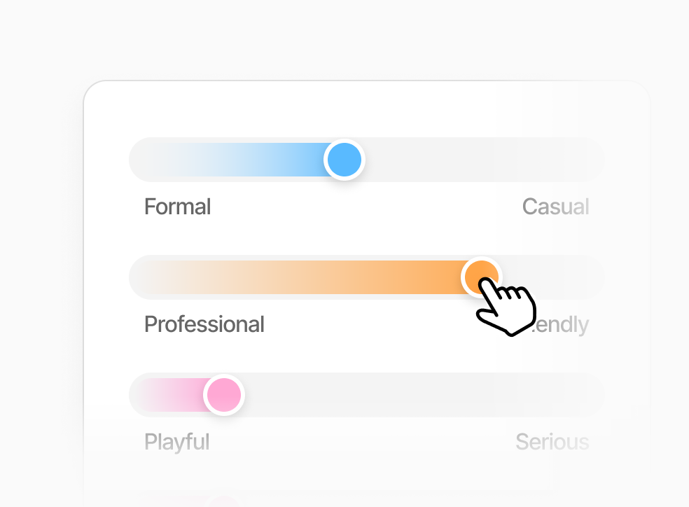 Brand voice sliders